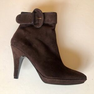 Bandolino Brown Suede Platform Ankle Boot 7.5